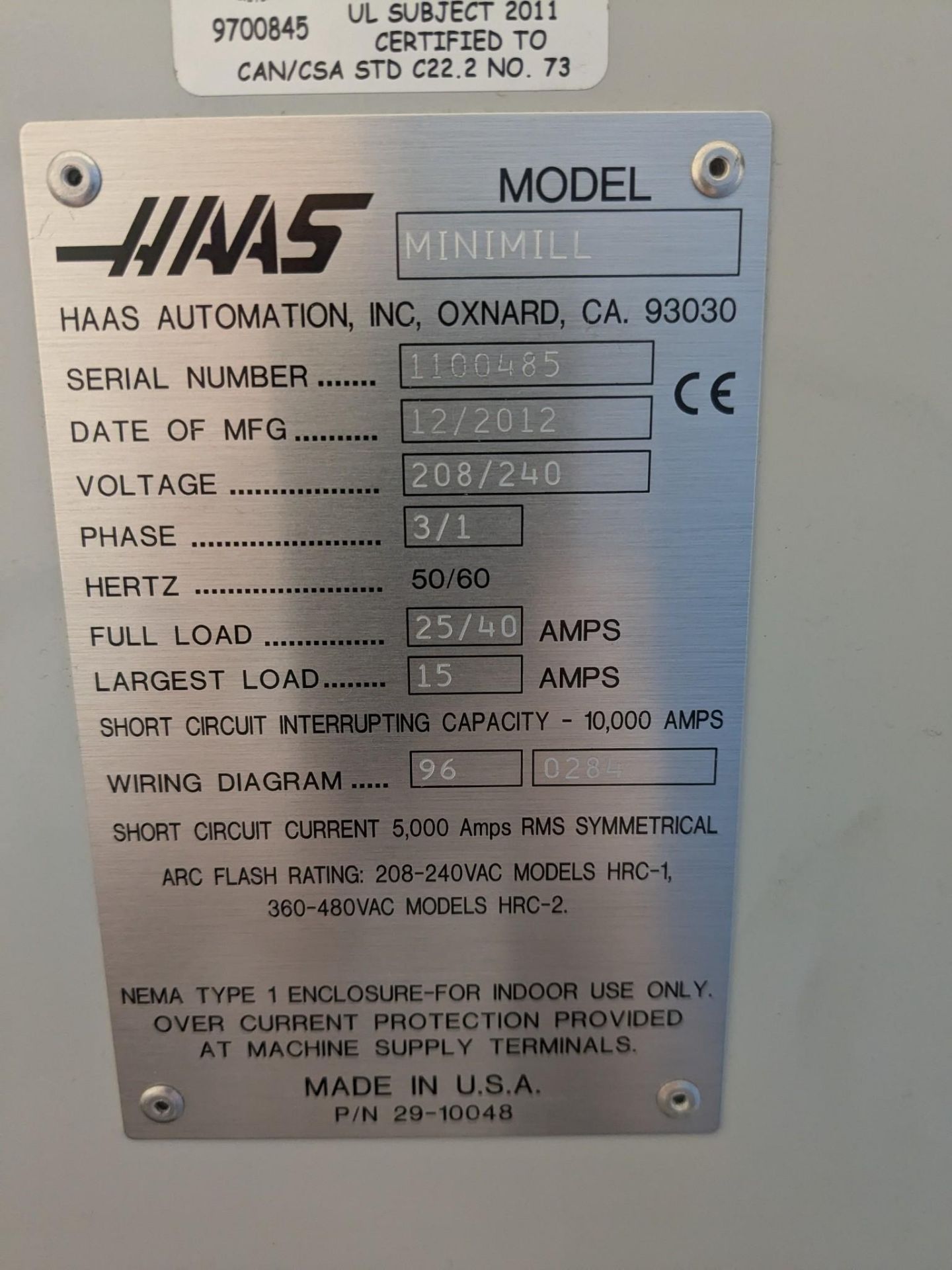 2013 HAAS MINI MILL VMC - WIPS, VERY LOW HOURS, VIDEO AVAILABLE - Image 9 of 11