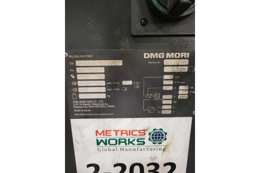 2015 DMG MORI NVX 5100/50 CNC VMC - THROUGH SPINDLE COOLANT - Image 13 of 13