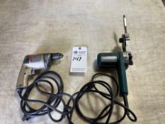 MAKITA MODEL 9032 BELT SANDER AND BLACK & DECKER QUARTER INCH HEAVY DUTY DRILL