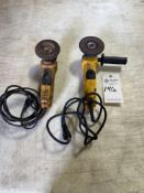 (2) DEWALT 4 1/2 INCH ANGLE GRINDERS MODELS DWE402, D28402