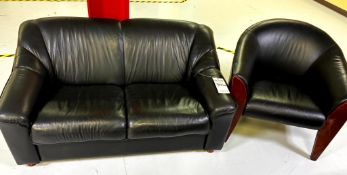 BLACK LEATHER OFFICE FURNITURE