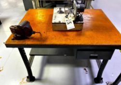 WORKBENCH WITH VISE AND MOTOR FIXTURE