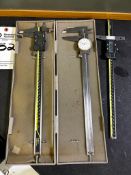 (2) DIGITAL CALIPERS AND A DEPTH GAUGE