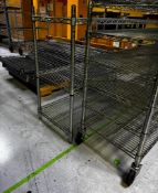 (2) WIRE RACKS WITH ADDITIONAL SHELVING