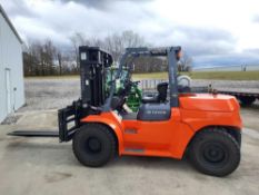 2012 TOYOTA 7FGU70 13,950 LB. CAPACITY PROPANE FORKLIFT, HYDRAULIC SIDE SHIFTING, FORK POSITIONER