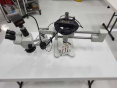 AMSCOPE 3.5X-180X PROFESSIONAL TRINOCULAR STEREO MICROSCOPE, 4-ZONE LED 144 LED LIGHTING WITH CAMERA