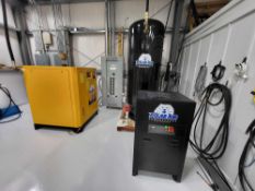 POLAR AIR ROTARY SCREW AIR COMPRESSOR, REFRIGERATED AIR DRYER, AND 400 GALLON VERTICAL AIR TANK