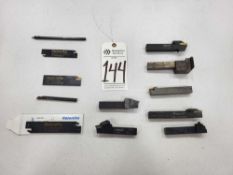ASSORTED CARBIDE CUTTING INSERT HOLDERS; 3⁄4” SQUARE, 3/8” AND CUT OFF BLADES