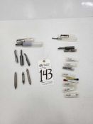 ASSORTED SMALL BORING BARS AND SPOT DRILLS