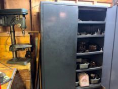 TOOL CABINET WITH TOOLING CONTENTS, DRILL PRESS, MOTOR