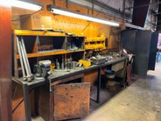 LOT OF TOOLING, VISE, COLLETS, MORE