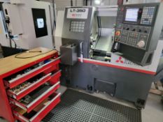 2015 MITSUBISHI LT-350 CNC LATHE, WITH TOOLING, CHIP CONVEYOR