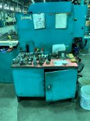 STEEL CABINET WITH CHUCK JAWS AND MACHINING TOOLS
