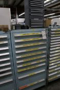 LISTA TOOL CABINET WITH HSS DRILL BITS, MILLING TOOLS, ETC.