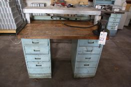 WOOD TOP WORKBENCH, WITH USA VISE
