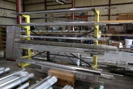 BAR STOCK STORAGE RACK, YELLOW, NO CONTENTS