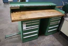 WORKBENCH WITH 2 LISTA TOOL CABINETS