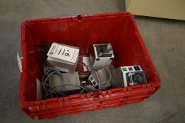 PLASTIC BIN OF (6) WAVE BIOTECH PERISTALTIC PUMPS