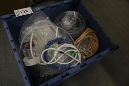 PLASTIC BIN OF ASSORTED LAB SUPPLIES