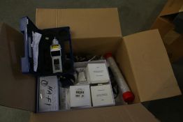 BOX OF ASSORTED LABORATORY PARTS AND ACCESSORIES