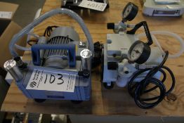 2010 VACUUBRAND ME 4 NT DIAPHRAGM VACUUM PUMP & WELCH 2522B-01 VACUUM & PRESSURE PUMP