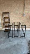 (3) CONSOLE TABLES AND BOOKSHELF
