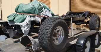 1984 CHEVY BLAZER FRAME WITH SMALL BLOCK AND TRANSMISSION