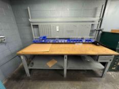 HEAVY DUTY WOOD TOP WORK DESK 8'X3'X3'