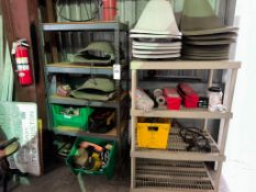 (2) STORAGE RACKS WITH ALL CONTENTS