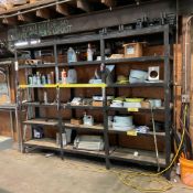 STEEL SHELVING UNIT WITH CONTENTS