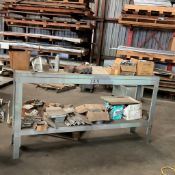 (2) STEEL TABLES (1) WORKSTATION, NO CONTENTS