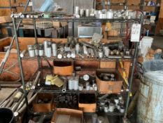 4 SHELF WIRE RACK FULL OF STOCK CUTS. ALL CONTENTS INCLUDED