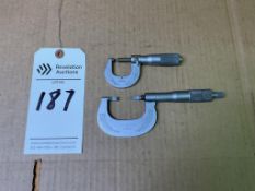 2 MITUTOYO OUTSIDE MICROMETERS, 0-1