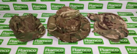 100x British Army MTP mixed hats - cold weather, tropical and combat - mixed sizes