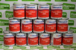 15x tins of AkzoNobel International Super Gloss HS high gloss paint - Whale Grey 201 - 750ml