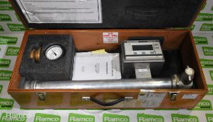 Vernon Morris 202D stand pipe field mounting rate totaliser unit with wooden case