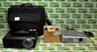 2x Projectors - Optoma & Panasonic with spare lamp - see description for details