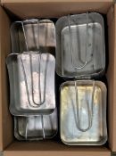 15x single British Army pan mess tins - mixed sizes