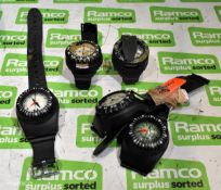 5x Dive compasses - mixed - may need repair