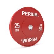 4x Perium 25kg red bumper weight plates