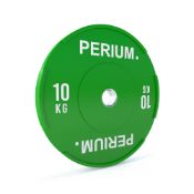 2x Perium 10kg green bumper weight plates