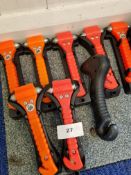 7x Emergency escape hammers with mounting brackets