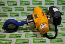 Hytork 186 pneumatic valve actuator with Centerline 80mm butterfly valve