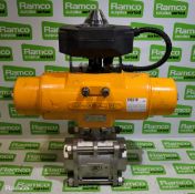 Hytork 426 pneumatic valve actuator with 80mm ball valve