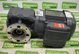 Sew WAF30 DRN71MS2 3 phase electric motor with gearbox