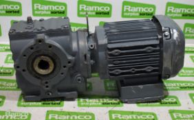 Sew SA47 DRS71M4 3 phase electric motor with gearbox