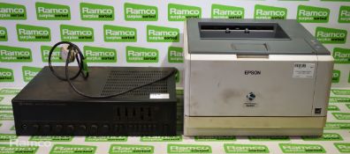 Inkel PA-2000 public address amplifier, Epson AcuLaser M2400D L522C laser printer
