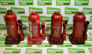 3x Volvo H100-1 10 ton Nike bottle jacks, Volvo H100-140 10 ton Nike bottle jack