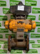Hytork 131 pneumatic valve actuator with 2 inch x 1 1/2 inch ball valve