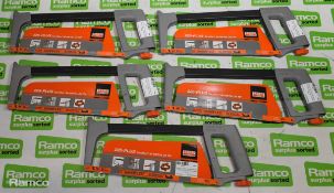 5x Bahco 225-Plus Sandflex BI- METAL 24 tpi hand hacksaw frames
